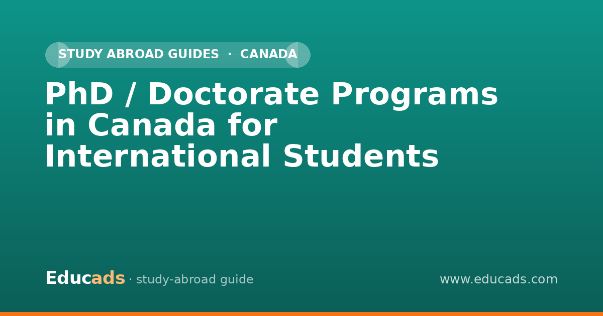 PhD / Doctorate Programs in Canada for International Students