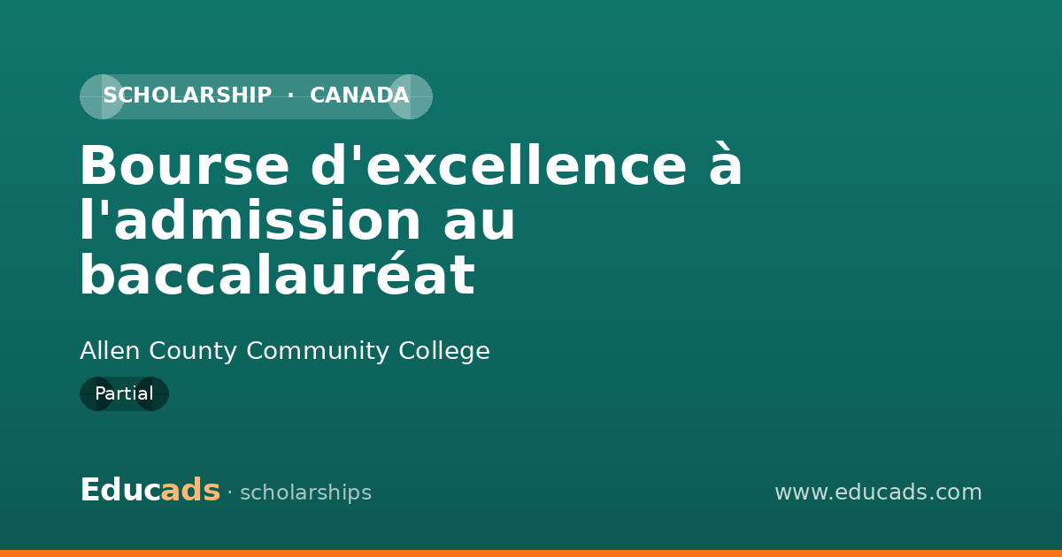 Bourse d'excellence à l'admission au baccalauréat scholarship