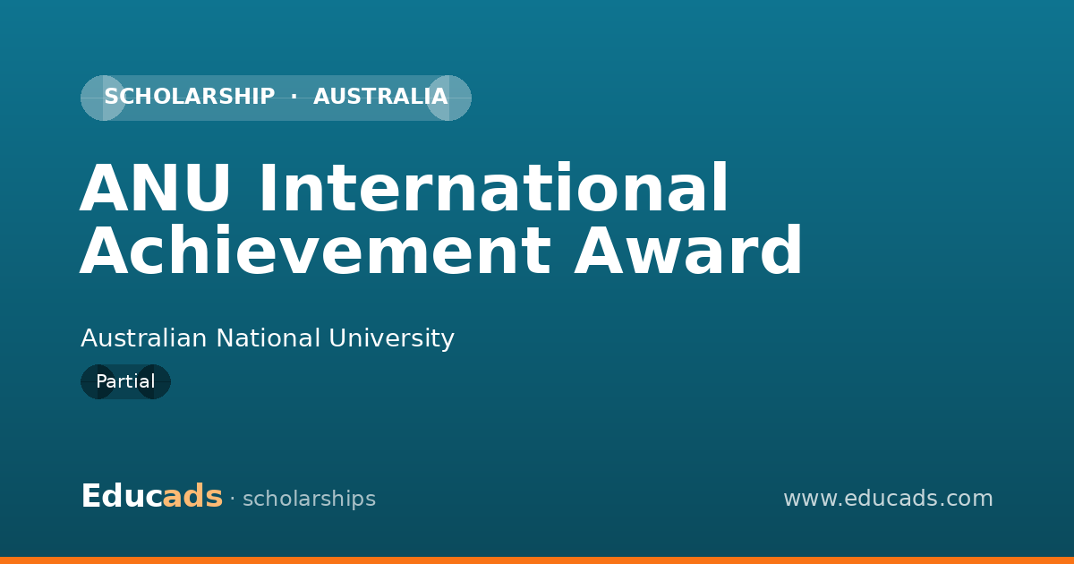 ANU International Achievement Award scholarship
