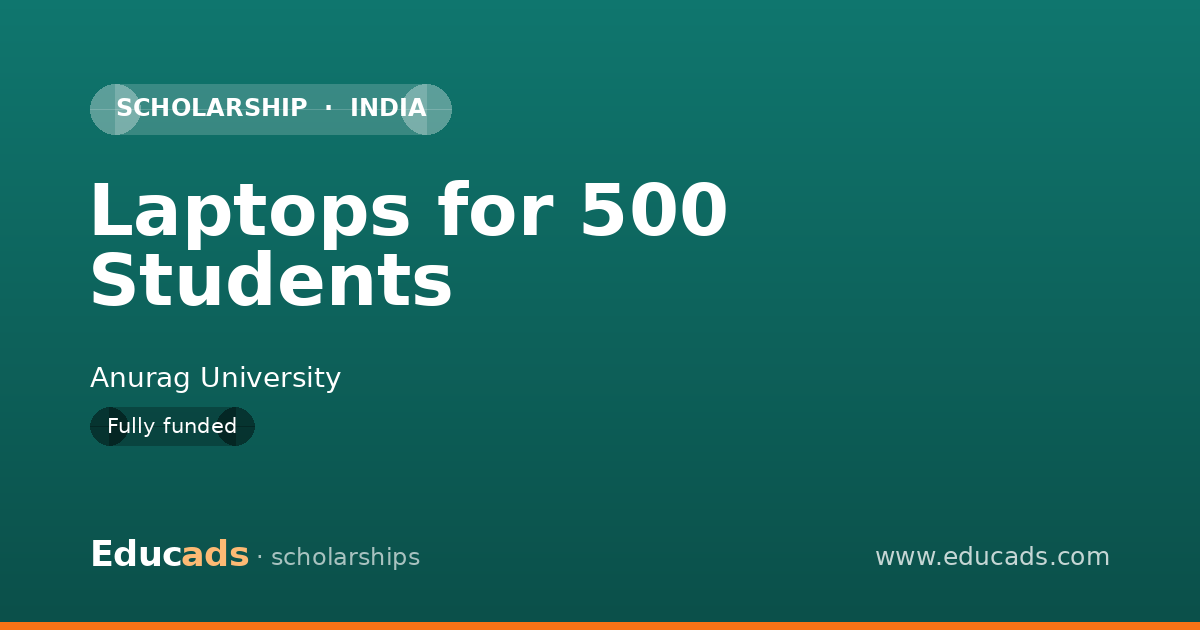 Laptops for 500 Students scholarship