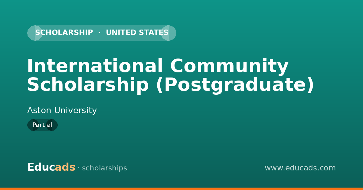 International Community Scholarship (Postgraduate) scholarship