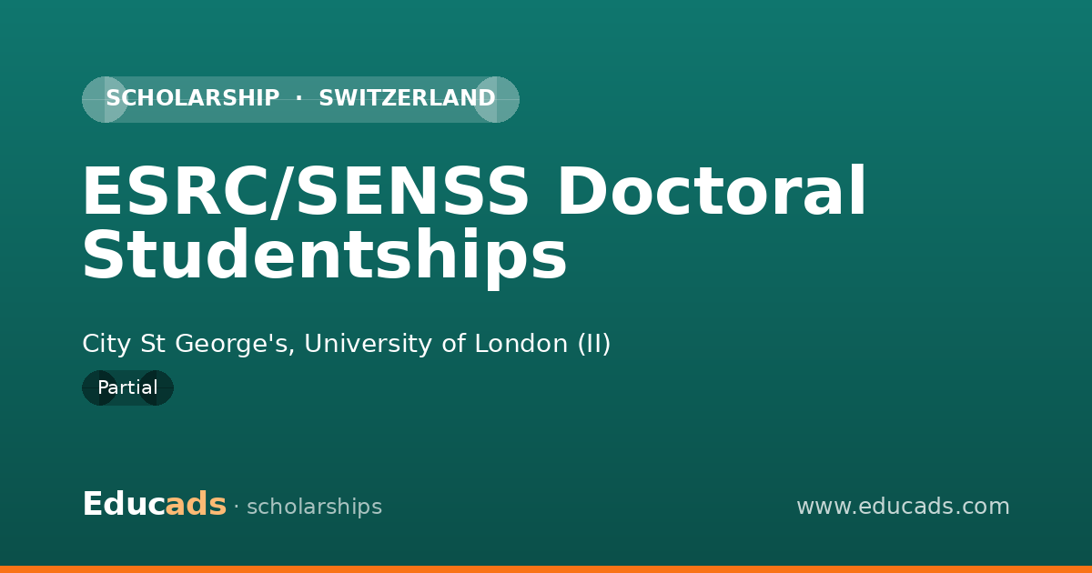 ESRC/SENSS Doctoral Studentships scholarship