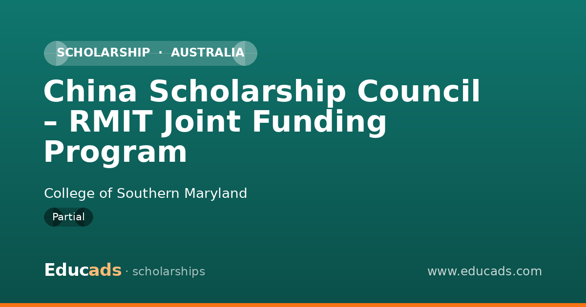 China Scholarship Council – RMIT Joint Funding Program scholarship
