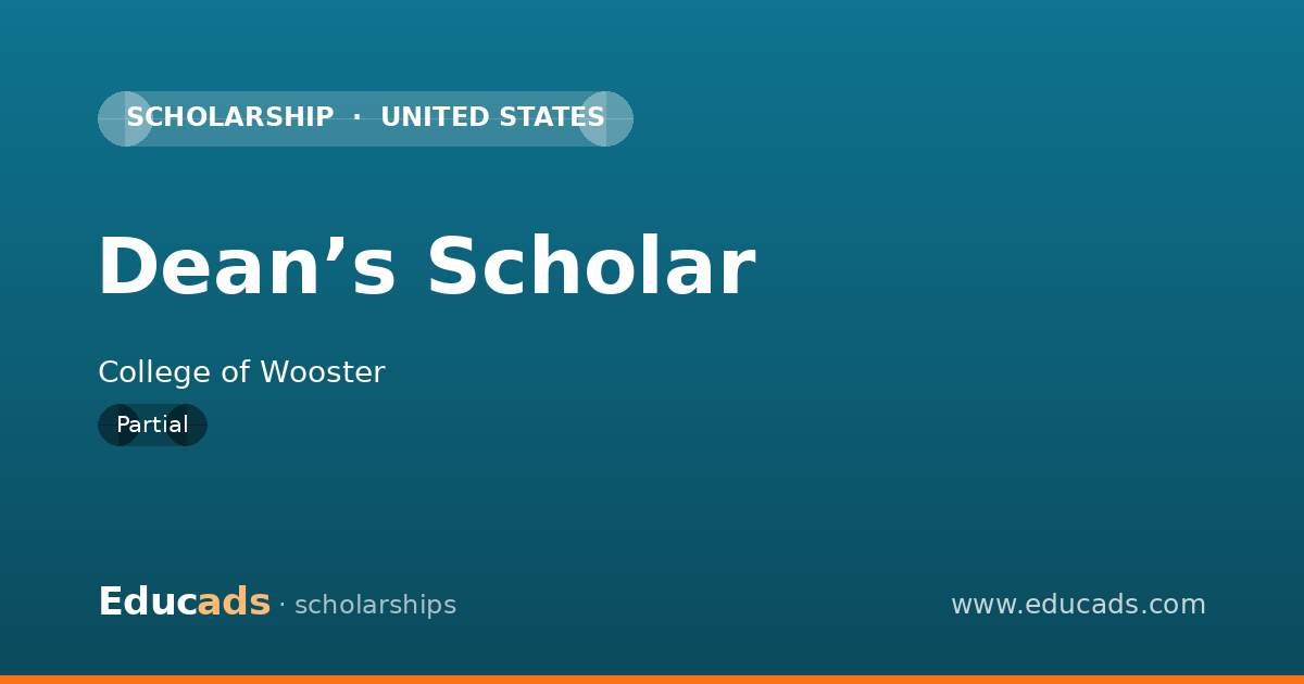 Dean’s Scholar scholarship
