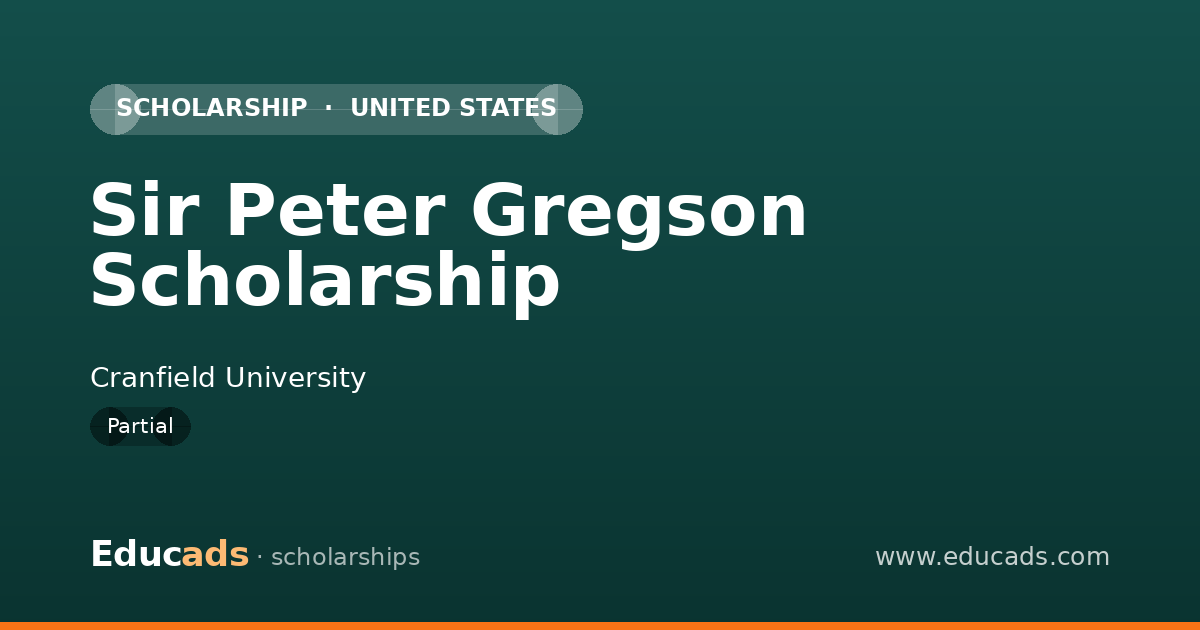 Sir Peter Gregson Scholarship scholarship