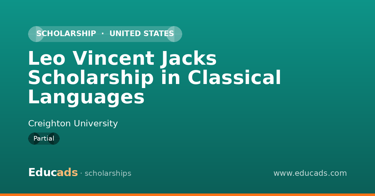 Leo Vincent Jacks Scholarship in Classical Languages scholarship