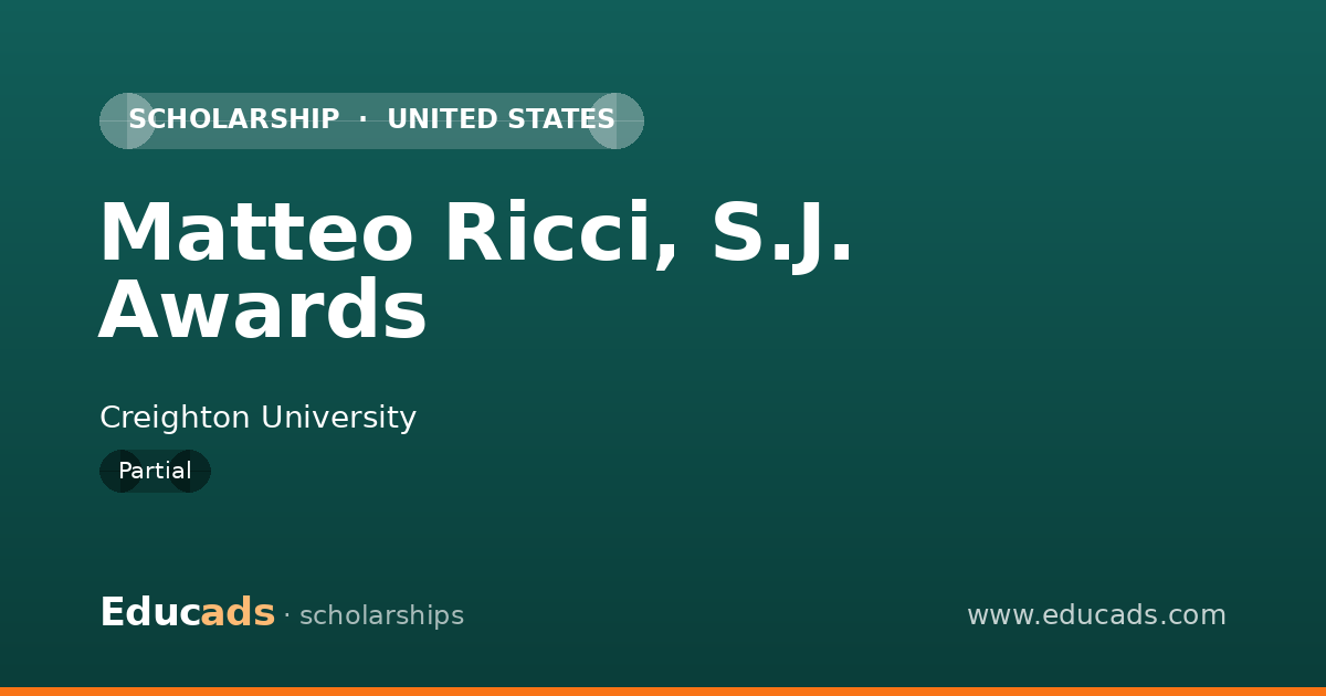 Matteo Ricci, S.J. Awards scholarship