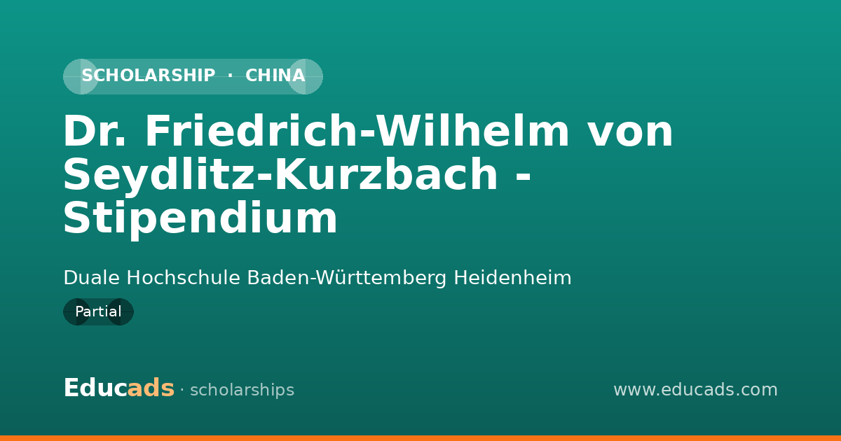 Dr. Friedrich-Wilhelm von Seydlitz-Kurzbach - Stipendium scholarship