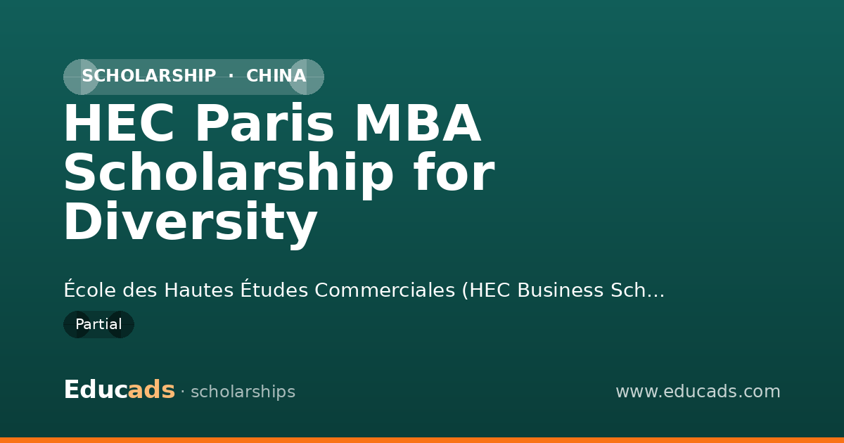 HEC Paris MBA Scholarship for Diversity scholarship