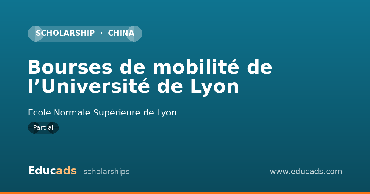 Bourses de mobilité de l’Université de Lyon scholarship