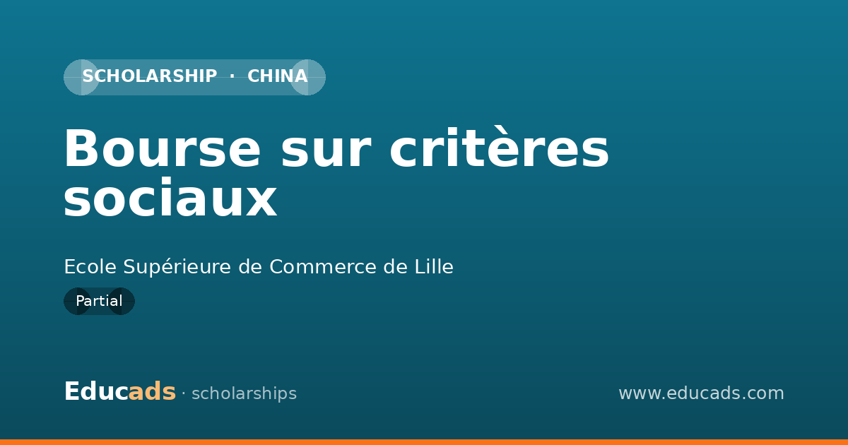 Bourse sur critères sociaux scholarship