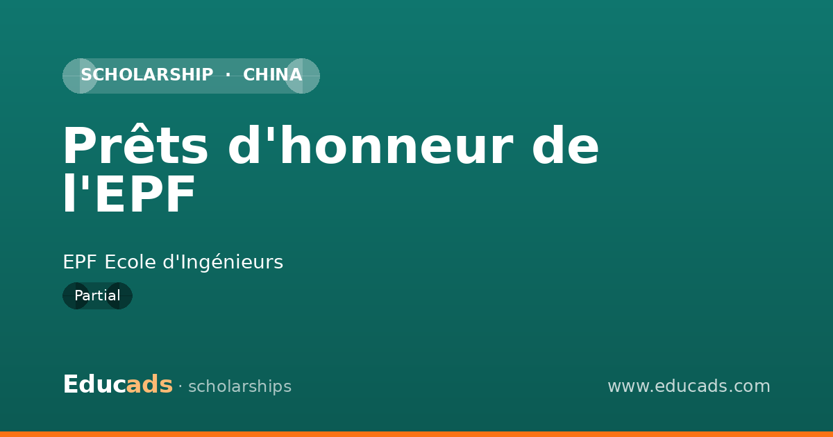 Prêts d'honneur de l'EPF scholarship