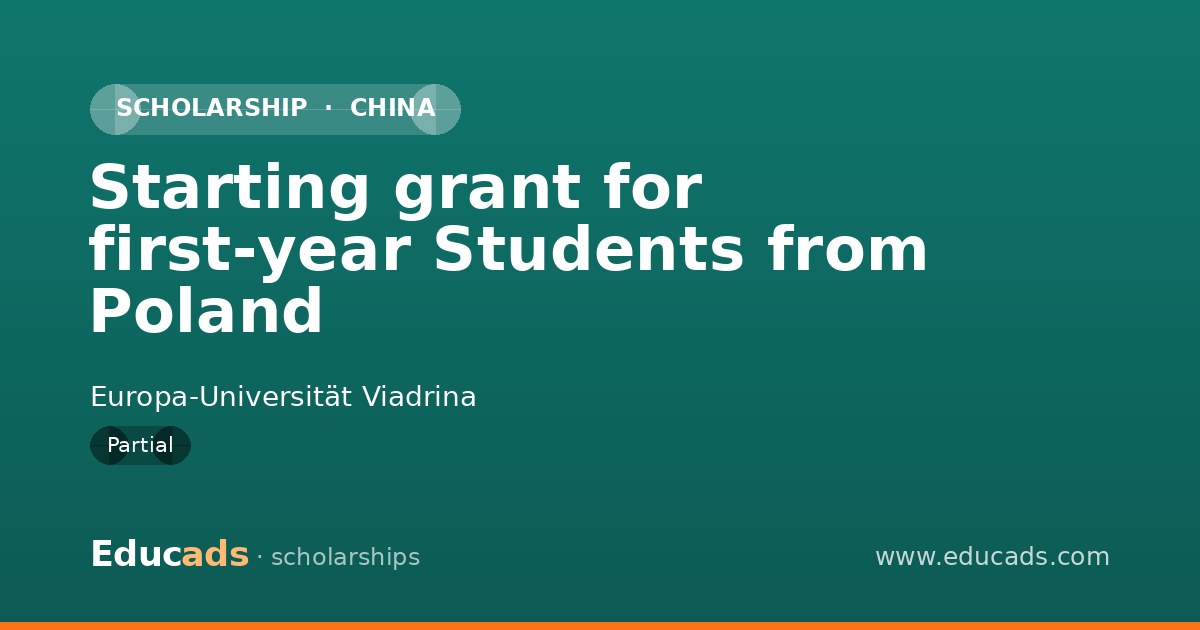 Starting grant for first-year Students from Poland scholarship