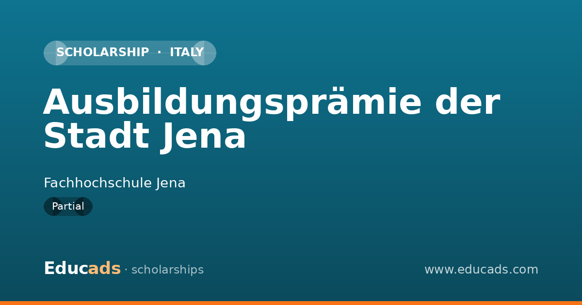 Ausbildungsprämie der Stadt Jena scholarship