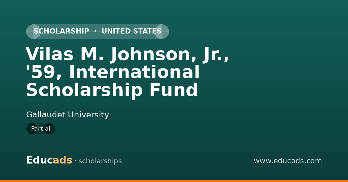 Vilas M. Johnson, Jr., '59, International Scholarship Fund scholarship