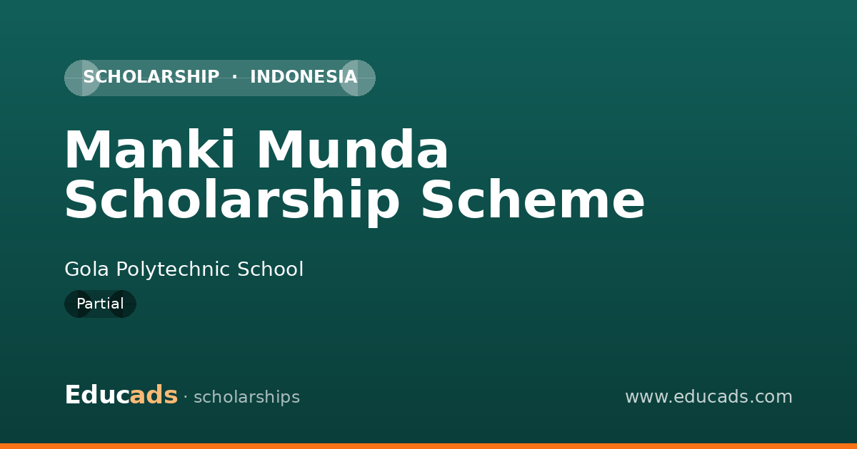 Manki Munda Scholarship Scheme scholarship