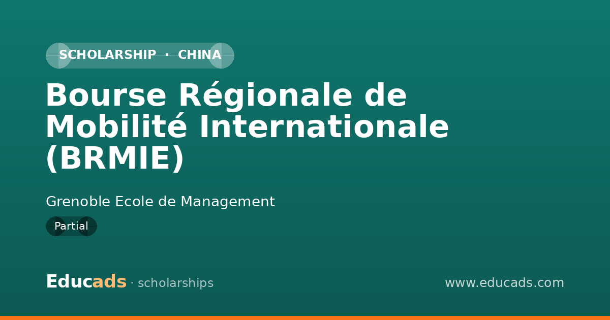 Bourse Régionale de Mobilité Internationale (BRMIE) scholarship