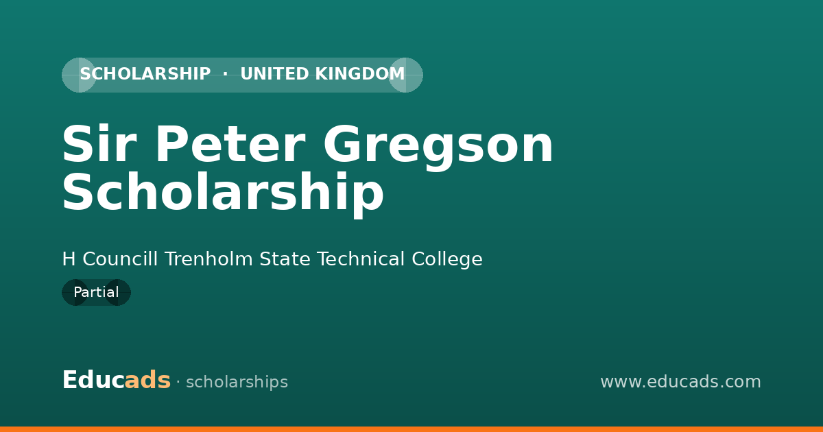 Sir Peter Gregson Scholarship scholarship