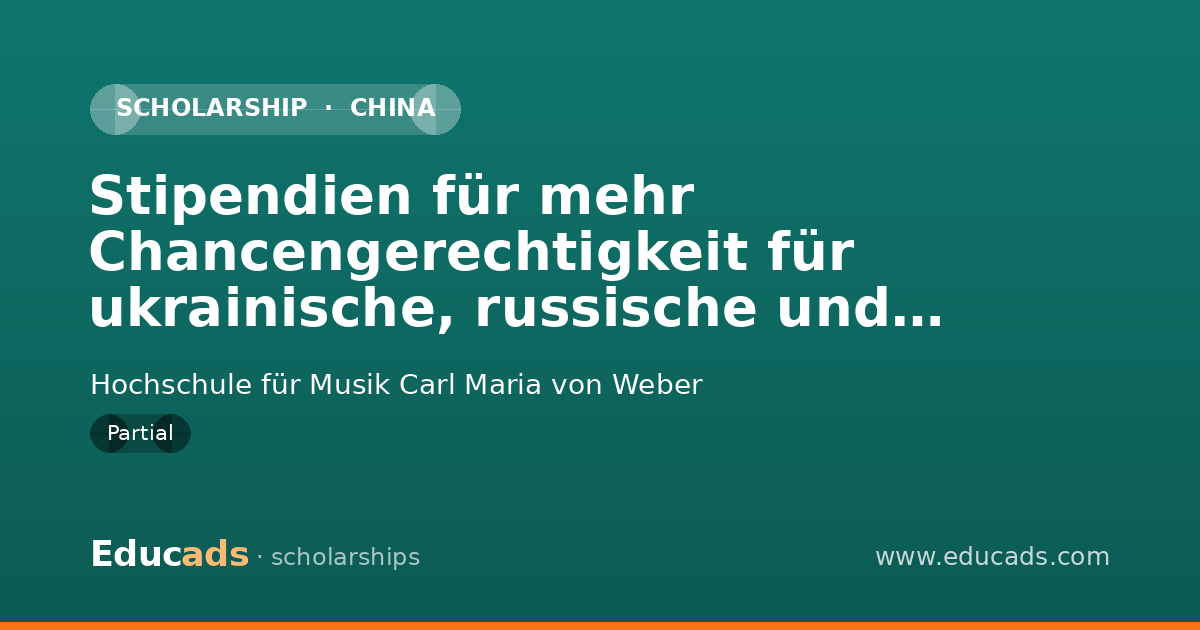 Stipendien für mehr Chancengerechtigkeit für ukrainische, russische und belarussische Studierende scholarship