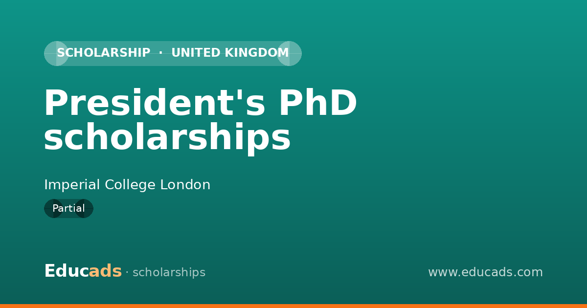 President's PhD scholarships scholarship