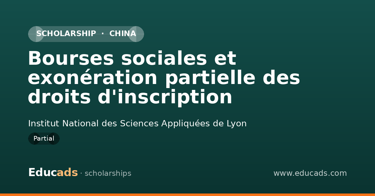 Bourses sociales et exonération partielle des droits d'inscription scholarship