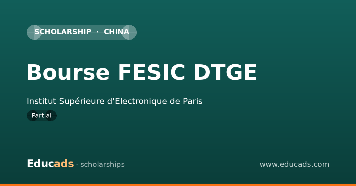 Bourse FESIC DTGE scholarship