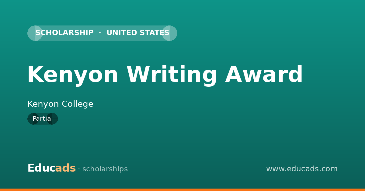 Kenyon Writing Award scholarship