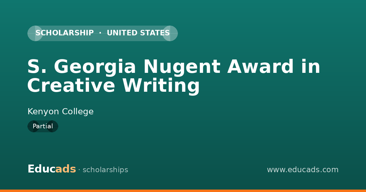S. Georgia Nugent Award in Creative Writing scholarship