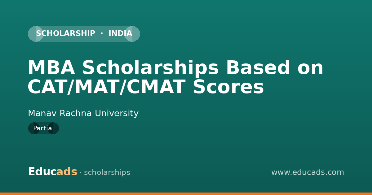 MBA Scholarships Based on CAT/MAT/CMAT Scores scholarship