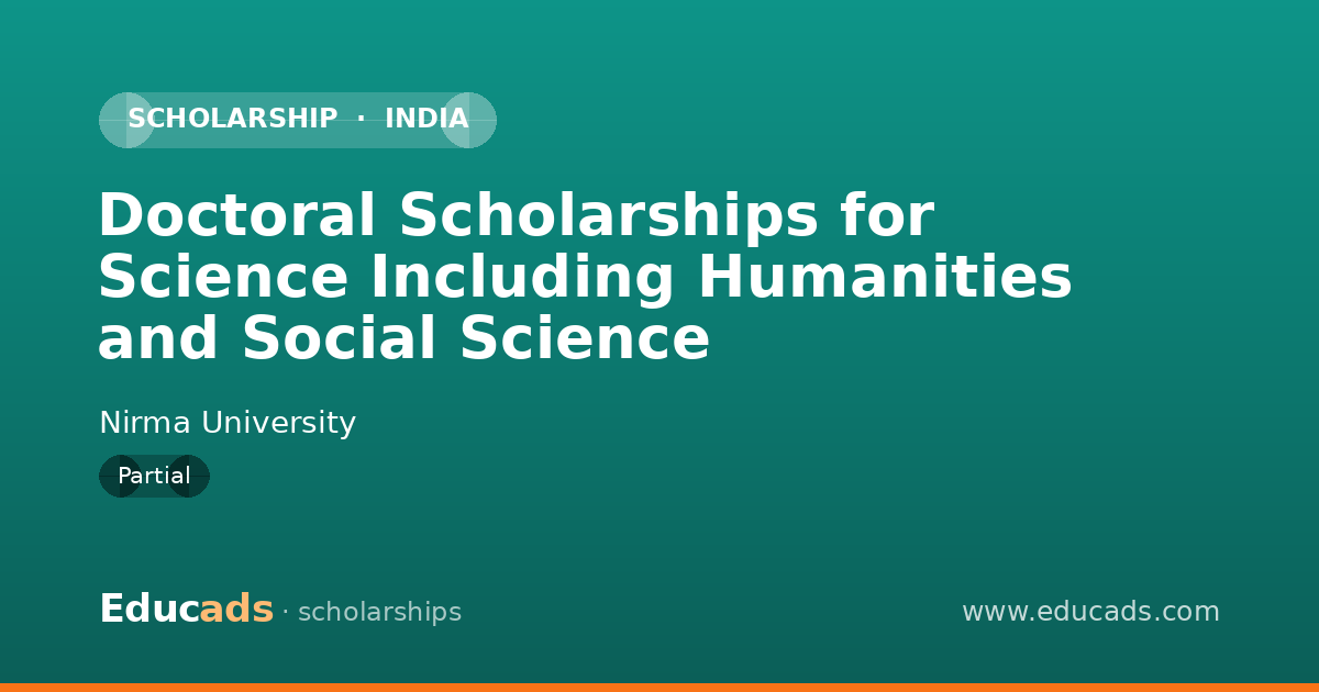 Doctoral Scholarships for Science Including Humanities and Social Science scholarship