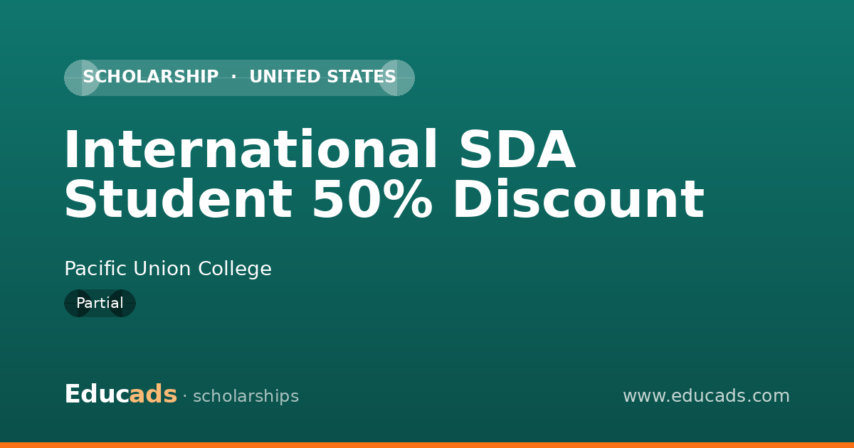 International SDA Student 50% Discount scholarship