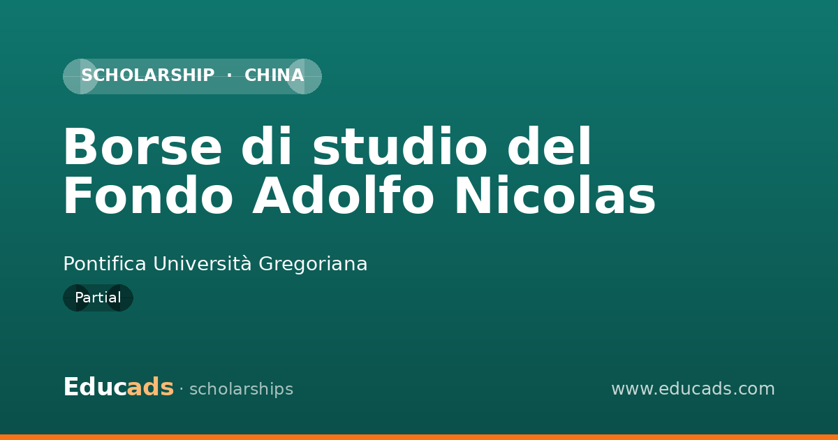 Borse di studio del Fondo Adolfo Nicolas scholarship