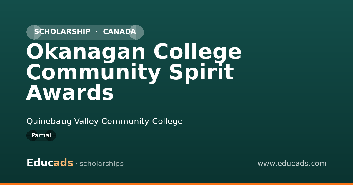 Okanagan College Community Spirit Awards scholarship