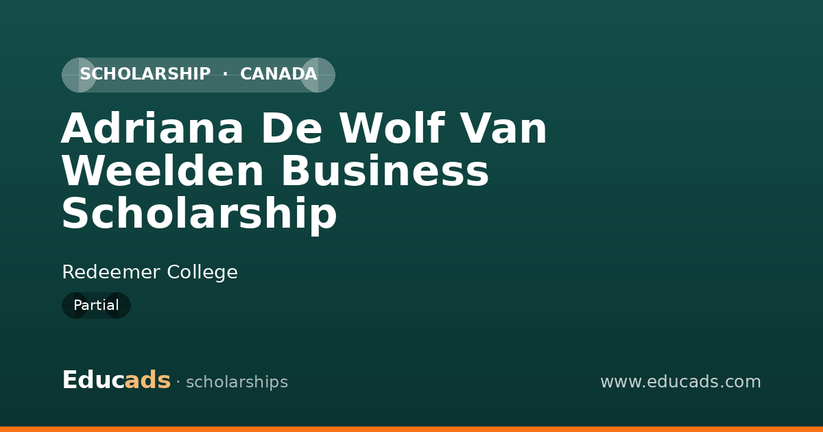 Adriana De Wolf Van Weelden Business Scholarship scholarship