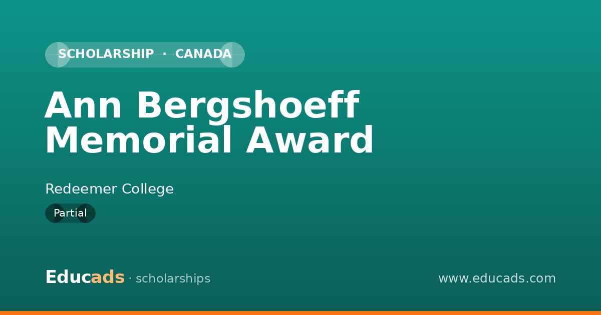 Ann Bergshoeff Memorial Award scholarship