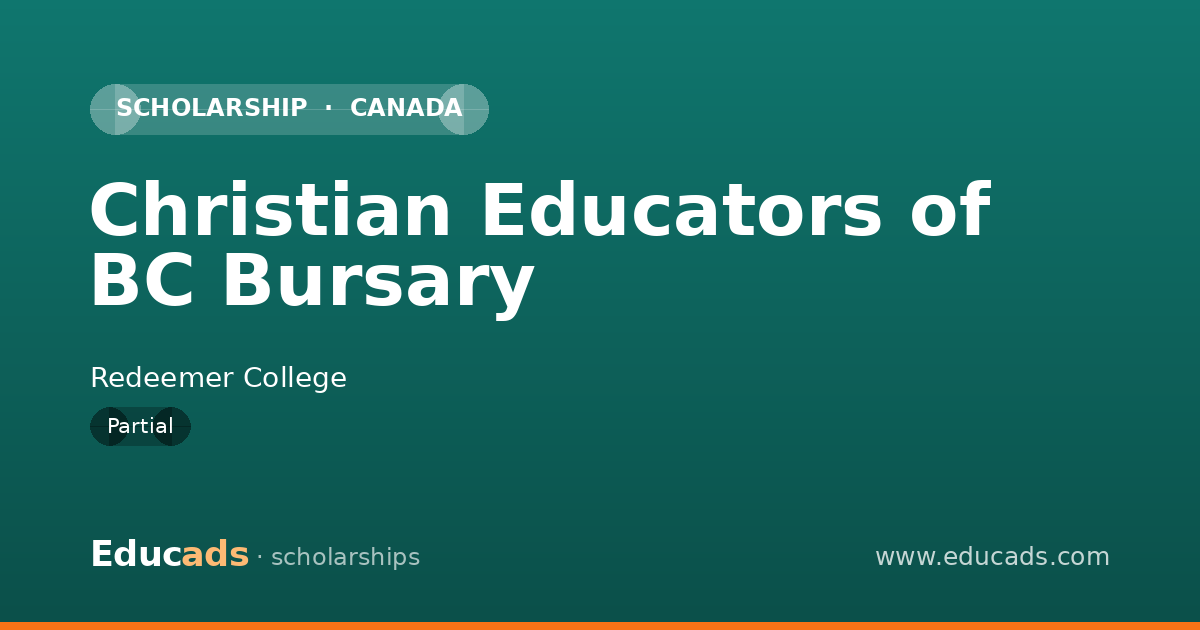 Christian Educators of BC Bursary scholarship