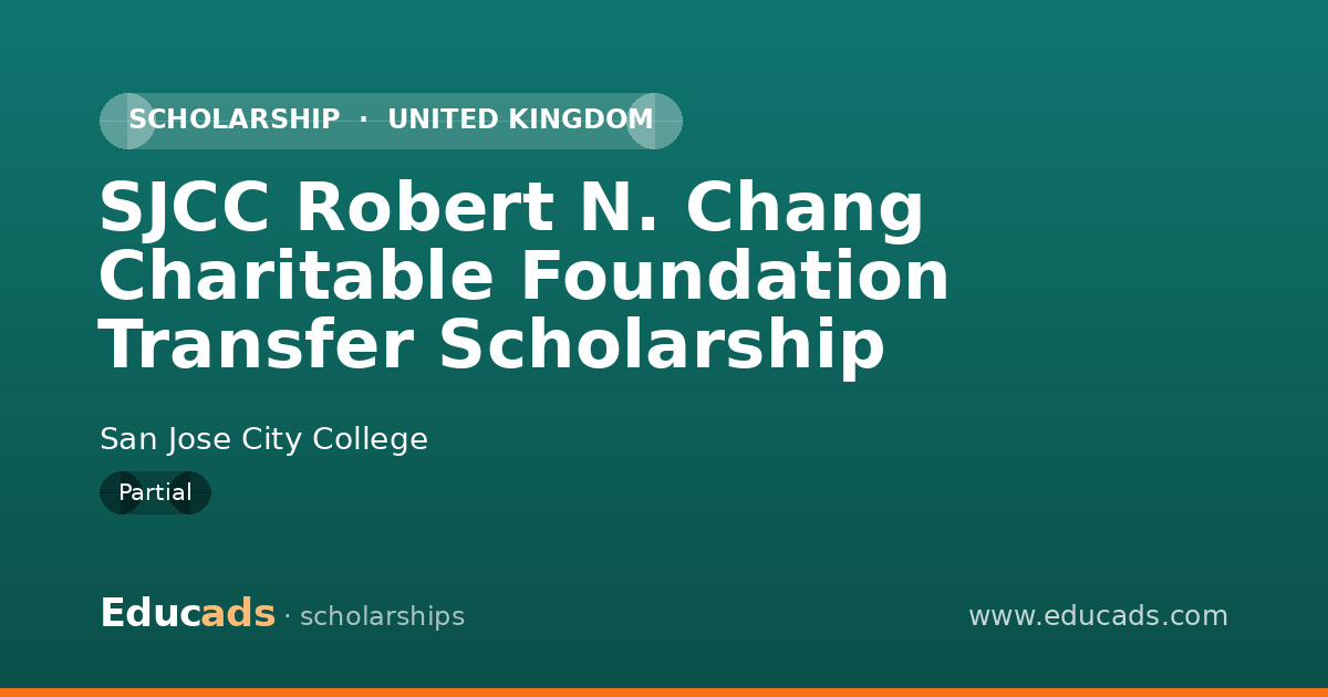 SJCC Robert N. Chang Charitable Foundation Transfer Scholarship scholarship