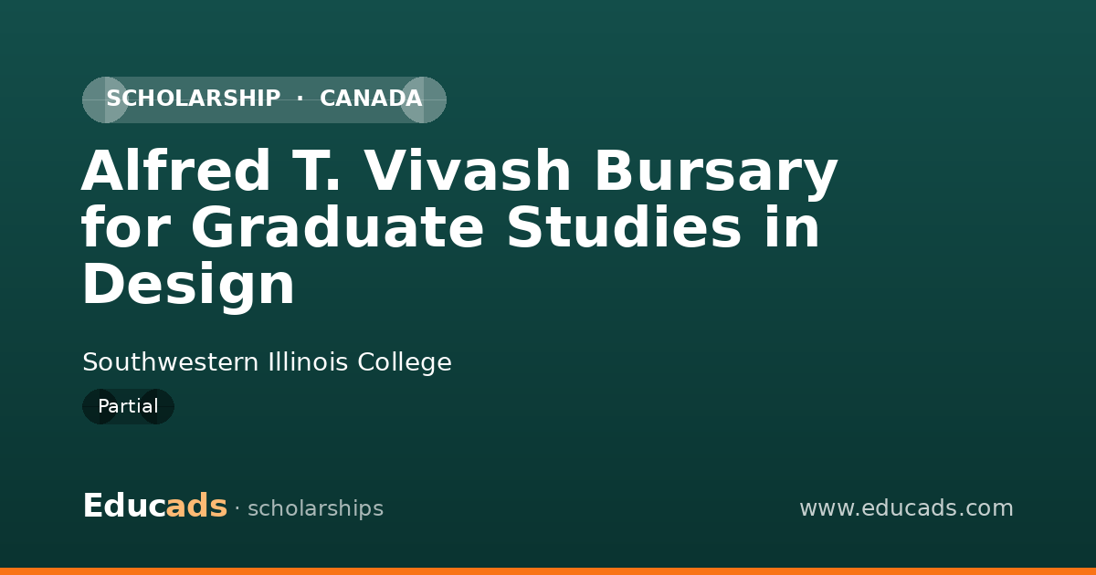 Alfred T. Vivash Bursary for Graduate Studies in Design scholarship
