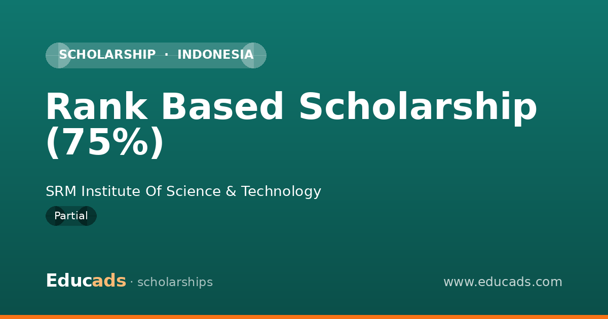 Rank Based Scholarship (75%) scholarship
