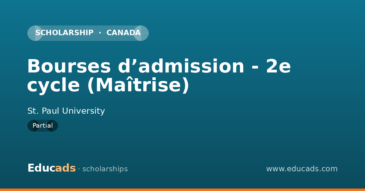 Bourses d’admission - 2e cycle (Maîtrise) scholarship