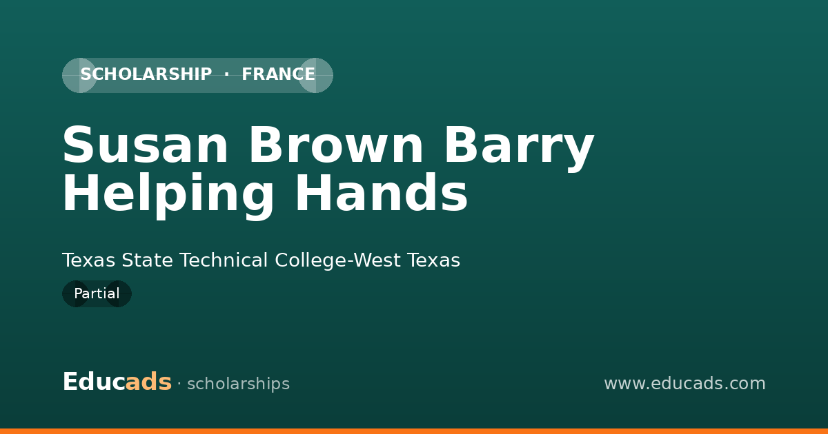 Susan Brown Barry Helping Hands scholarship