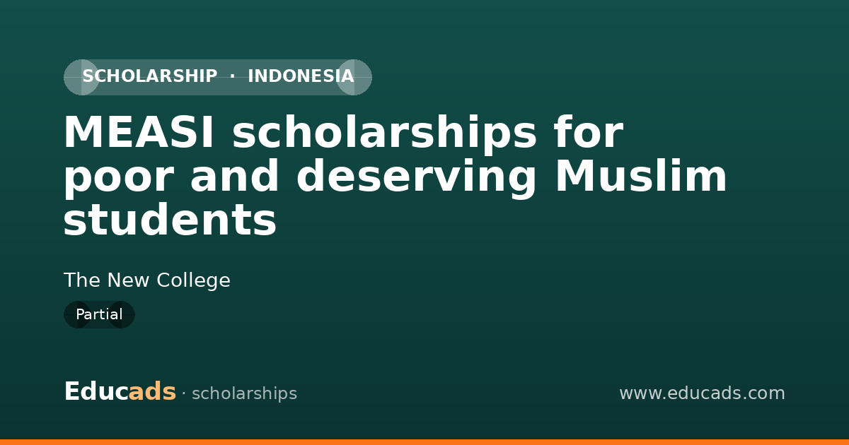 MEASI scholarships for poor and deserving Muslim students scholarship