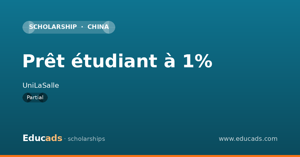 Prêt étudiant à 1% scholarship