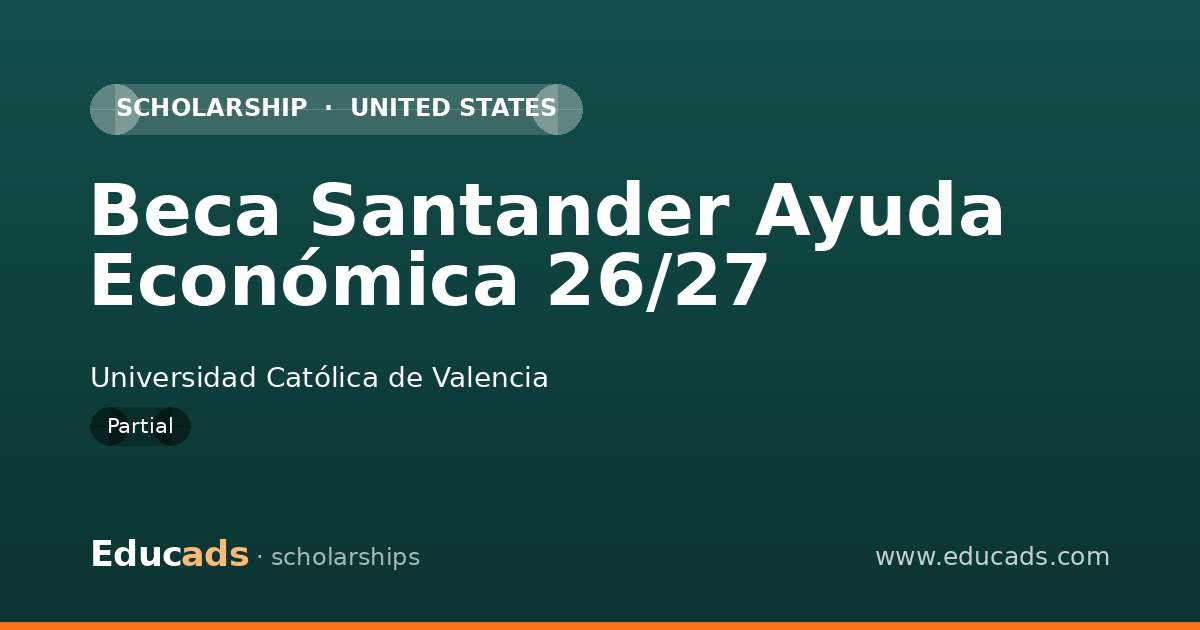 Beca Santander Ayuda Económica 26/27 scholarship