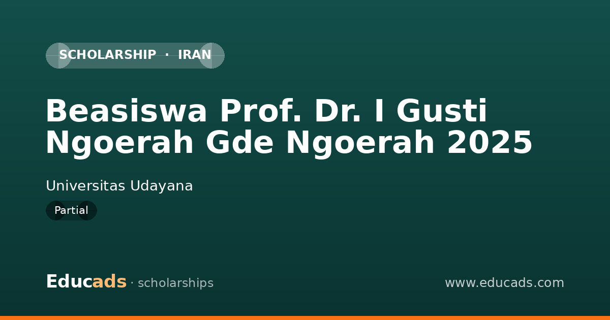 Beasiswa Prof. Dr. I Gusti Ngoerah Gde Ngoerah 2025 scholarship