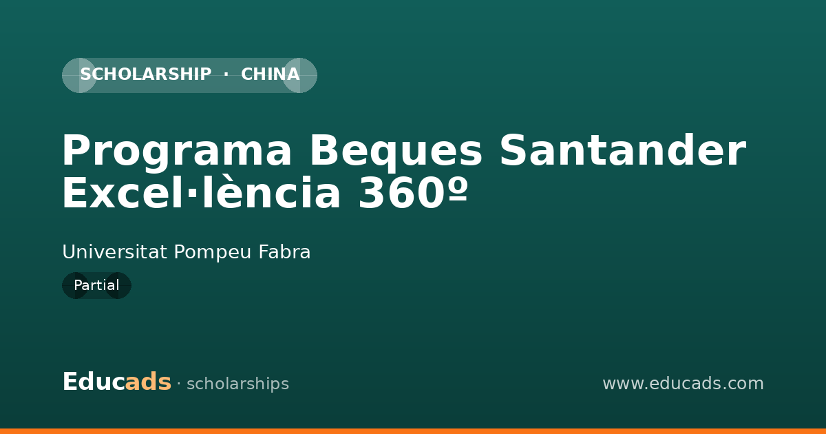 Programa Beques Santander Excel·lència 360º scholarship
