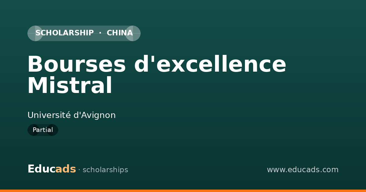 Bourses d'excellence Mistral scholarship
