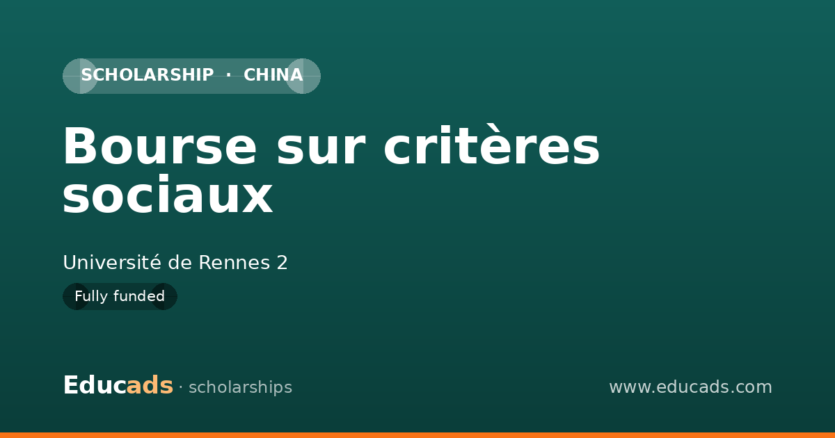 Bourse sur critères sociaux scholarship