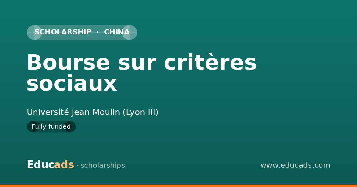 Bourse sur critères sociaux scholarship