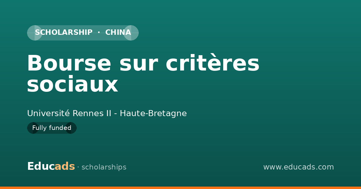 Bourse sur critères sociaux scholarship